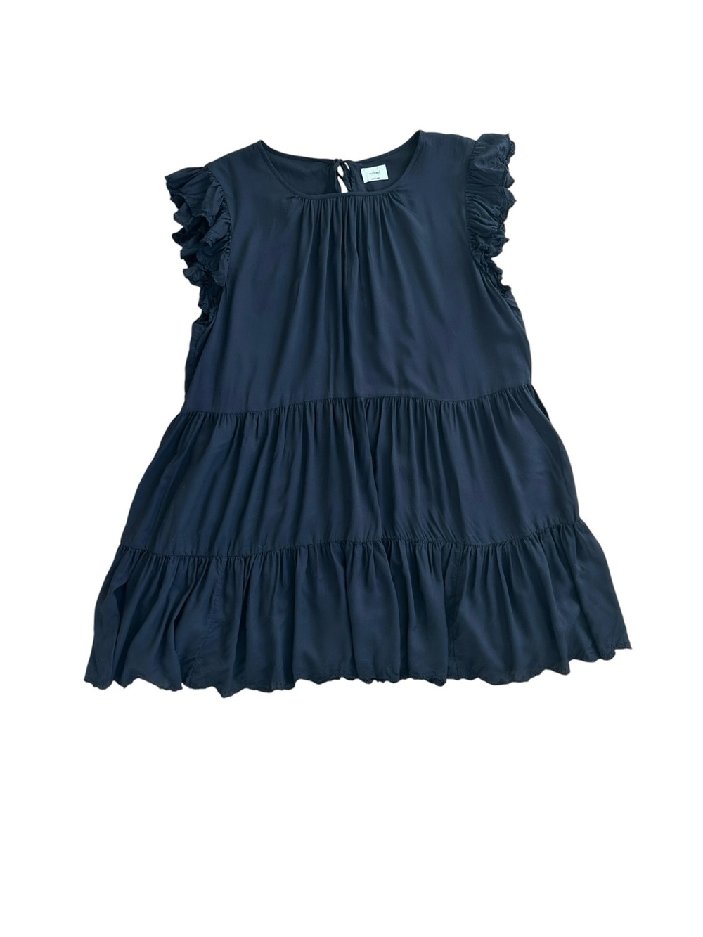 Wilfred Black Ruffle Sleeve Tiered Babydoll Dress